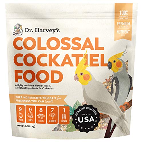  Dr. Harvey's Colossal Cockatiel Blend, All Natural Daily Food For Cockatiels (4 Pounds)