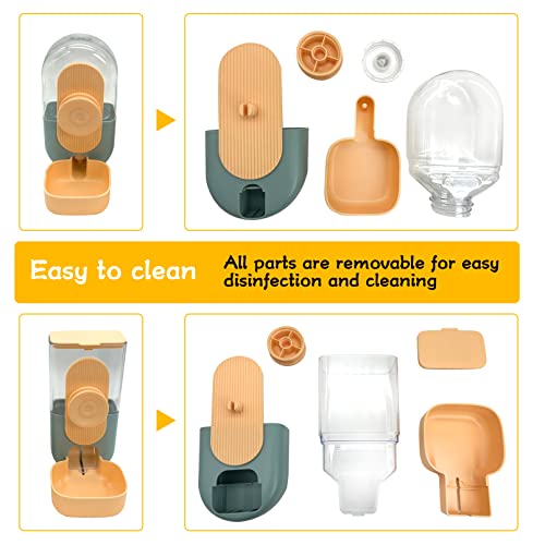  Kathson Hanging Automatic Food Water Dispenser Small Cat Feeder And Water Dispenser Gravity Auto Feeder And Waterer Set For Rabbit Chinchilla Guinea Pig Hedgehog Ferret Kitty Puppy