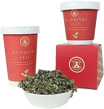  GuineaDad Organic Guinea Pig Herbal Treats - Guinea Pig Food With Convenient Packaging - Raspberry Leaf Flavor - 2-oz - Guinea Pig Treats Help With Bonding - High In Nutrition And Fiber - Large
