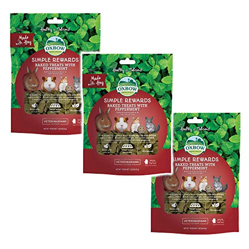  Oxbow (3 Pack) Simple Rewards Small Animal Treats Peppermint Oven Baked 2 Oz