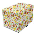  Lunarable Tropical Dog Crate Cover, Colorful Cartoon Fruits Papaya Banana And Pineapple Ornamental Exotic Food Design, Easy To Use Pet Kennel Cover For Small Dogs Puppies Kittens, 42 Inch, Multicolor