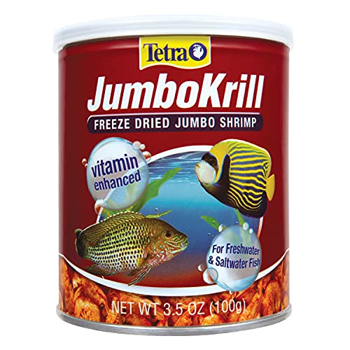  Tetra JumboKrill Freeze-Dried Jumbo Shrimp 3.5 Ounces, Natural Shrimp Treat For Aquarium Fish, Red (16198)