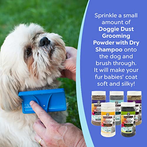  Doggie Dust Colored Grooming Powder With Dry Shampoo For Easy Brushing Of Dog Mats And Tangles, White 8oz