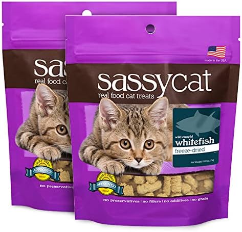  Herbsmith Sassy Cat Treats - Freeze Dried Chicken Treats – All Natural Treats For Cats - Bundle- Duck, Chicken, Rabbit, Turkey, Whitefish, And Salmon
