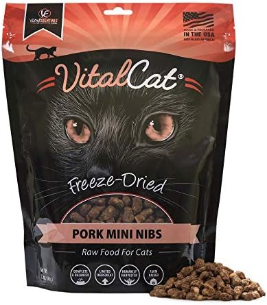  Vital Essentials Freeze Dried Cat Food, Beef & Chicken Mini Nibs 8 Oz