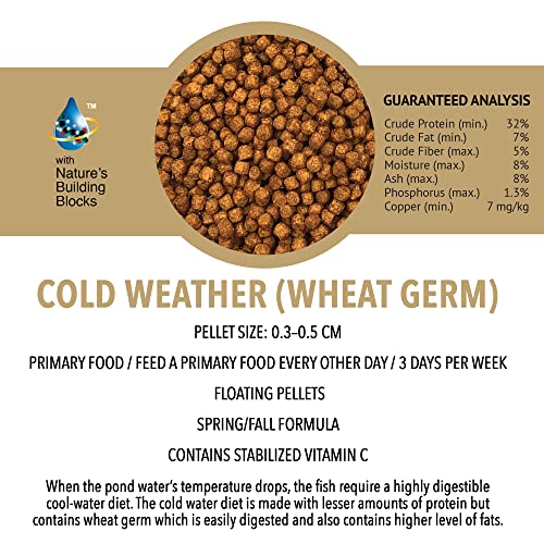  MICROBE-LIFT MLLWG Cold Weather Floating Fish Food Pellets With Wheat Germ For Ponds, Water Gardens, And Fountains, For Live Goldfish And Koi (5.25 Pounds)