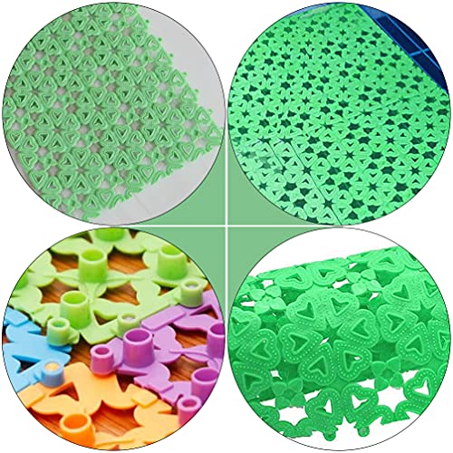  POPETPOP Hamster Accessories Rabbit Cage Mat- Foot Pads Hole Splice Feet Pad Anti- Scratching Water Leak Holder In Cages Dog Cat Rabbit Mats (6pcs Random Color) Green Bedding