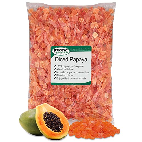  Papaya Treat 8 Oz. - Healthy Natural Dried Fruit Treat - Sugar Gliders, Rats, Chinchillas, Ferrets, Parrots, Hamsters, Squirrels, Hedgehogs, Guinea Pigs, Rabbits, Prairie Dogs, Marmosets, Small Pets