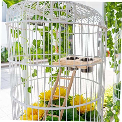 EVANEM 1 Set Feeder Parakeet Perch Humming Bird Feeder Stainless Steel Containers Cage Pet Food Container Bird Food Feeder Pet Parrot Playstand Parrot Eating Bowl Parrot Feeder Birds Tray