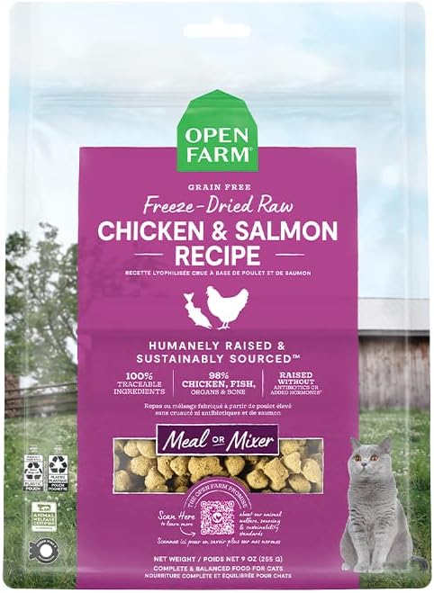  Open Farm Harvest Chicken Recipe Freeze Dried Raw Morsels For Cats, 9oz