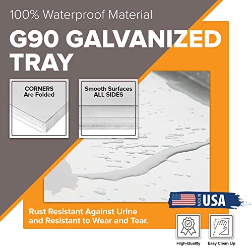  Pinnacle Systems You & Me Replacement Dog Crate Pan Chew Proof And Crack Proof Pet Kennel Tray Pan Metal Pan For Dog Cage Training Crate Pan Pet Supplies (Galvanized, 24 X 16.90 X 1)