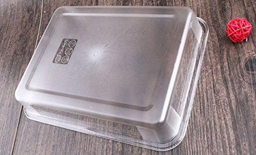  OMEM Reptile Food Bowl Large Water Dish, Wood Plate, Bowl Turtles (M=30.5 * 24 * 5, White)