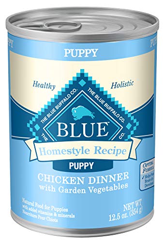  Blue Buffalo Homestyle Recipe Natural Puppy Wet Dog Food, Chicken 12.5-oz Can (Pack Of 12)