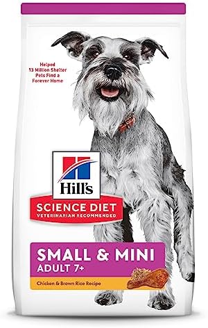  Hill's Science Diet Dry Dog Food, Adult 7+ For Senior Dogs, Small Paws For Small Breeds, Chicken Meal, Barley & Brown Rice Recipe, 4.5 Lb. Bag