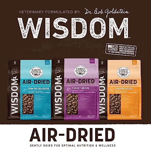  EARTH ANIMAL Wisdom Air Dried Dog Food | Turkey Recipe Premium Natural Dog Food | All Breeds & Ages | Made In The USA | 2 Pound Bag
