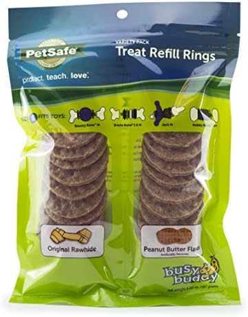  PetSafe Treat Rings - 16 Rings - Size B - Original & Busy Buddy Bristle Bone - Treat-Holding Toy For Dogs - Purple, Large