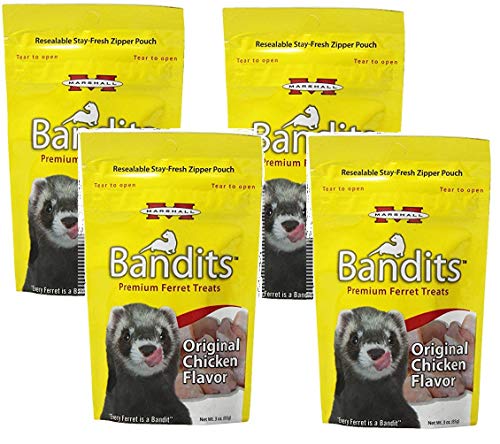  Marshall Bandits Ferret Treat, 3-Ounce, Chicken (Pack Of 4)