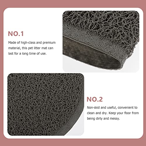 LUOZZY 2Pcs Cat Litter Mats PVC Kitten Litter Mats Pet Cat Litter Pads Pet Dish Place Mats (Black, Dark Gray)