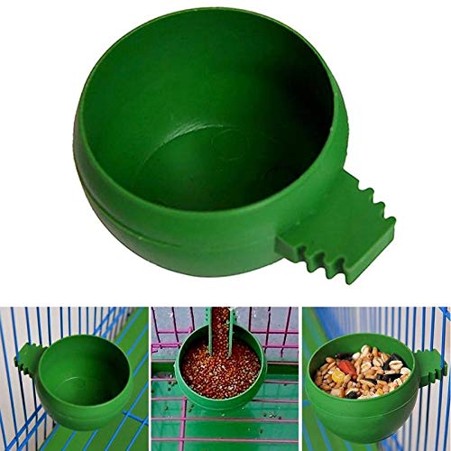  ZSQZJJ Parrot Bird Hamster Feed Bowl Cage Hanging Drinking Food Feeder Cup Bowl Feeding Bowl Tools