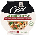  Cesar Wholesome Bowls Adult Soft Wet Dog Food Beef, Chicken, Carrots, Barley & Green Beans Recipe, (10) 3 Oz. Bowls