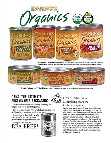  Evanger's Organics Canned And Dry Food, Beef Dinner, 5.5 Ounce (Pack Of 24)