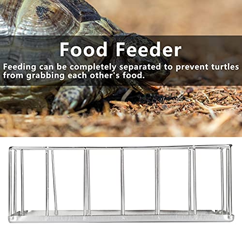  Tortoise Feeder, No Peculiar Smell Separated Hygienic Safe Reptile Feeding Tray For Feeding Animal For Most People(Silver)