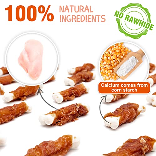  MON2SUN Dog Treats, Chicken Wrapped Calcium Dog Bones Without Rawhide, 2.3 Inch Training Treats For Teeth Cleaning And Fresh Breath, Dog Chews For Puppy And Small Dogs (56 Count - Pack Of 1)