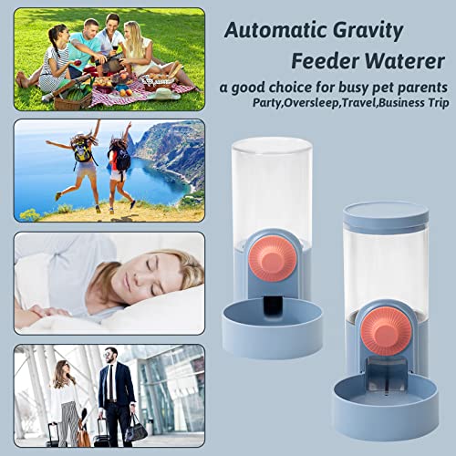  BNOSDM Rabbit Automatic Food Feeder Hanging Gravity Bunny Food Dispenser Small Animals Self Feeding Bowl For Cages 30 Oz Capacity Container For Ferret Rabbits Kittens Punnies