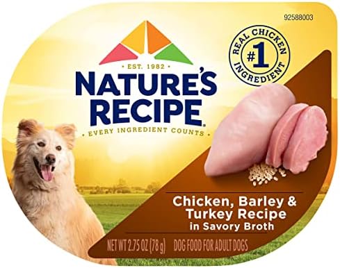  Nature's Recipe Wet Dog Food, Chicken & Wild Salmon In Broth Recipe, 2.75 Ounce Cup (Pack Of 12)