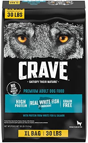  CRAVE Grain Free High Protein Adult Dry Dog Food, White Fish & Salmon, 12 Lb. Bag
