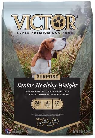  Victor Super Premium Dog Food – Purpose - Senior Healthy Weight – Gluten Free Weight Management Dry Dog Food For Senior Dogs With Glucosamine And Chondroitin, For Hip And Joint Health, 40lbs