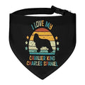 GENERIC Cavalier-King-Charles-Spaniel Pattern Pet Bandana Collar - Scarf Collar - Art Dog Bandana Minimal Head Cicumference
