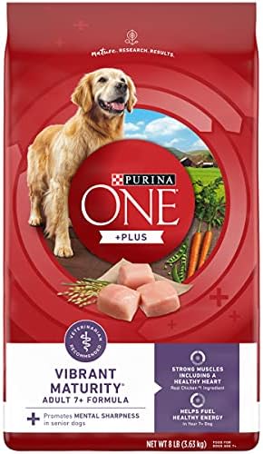  Purina ONE High Protein Dry Senior Dog Food Plus Vibrant Maturity Adult 7 Plus Formula - 16.5 Lb. Bag