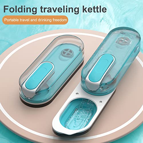  AYENCI Cat Automatic Water, Pet Dog Water Dispenser Feeder Foldable Gourd Bottle Bowl Drinker Carbon Filter Portable Outdoor Walking Travel Drink Cup (Color : Cyan Blue)