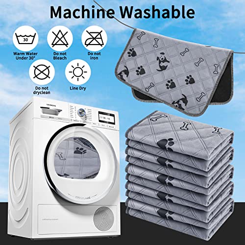  6 Pack Washable Dog Pee Pads 18x24 Inch, Reusable Puppy Training Pads Non-Slip Waterproof Potty Mat For Training, Travel, Whelping, Housebreaking, Incontinence (18x24 Inch)