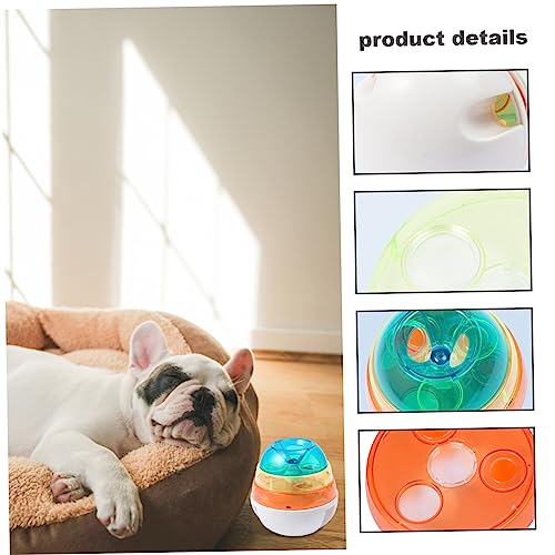  Pet Food Ball Toy Treat Tower Dog Cat Slow Feeder Dog Bowl Treat Dispenser Dog Toy Interactive Toys Pet Supplies For Dogs Cats (Colorful)