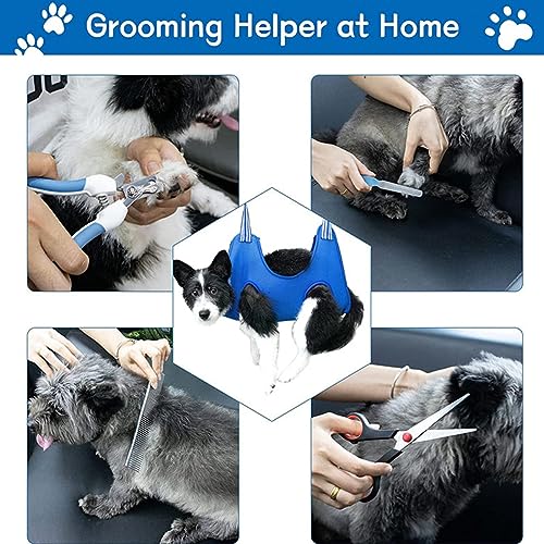  Alkyne Cuddles And Meow - Good Cat Hammock, Cuddlesmeow Cat&Dog Grooming Hammock, Pet Grooming Hammock Harness With Nail Clippers And Trimmer (Blue, S)