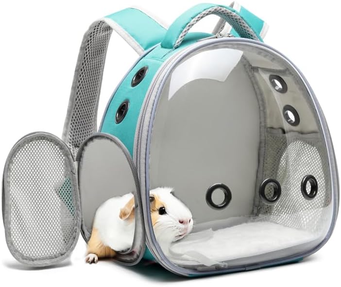 GENERIC Portable Travel Small Animal Carrier Bag Guinea Pig Carrier Bird Rabbit Turtle Carrier Cage Portable Travel Hamster Small Pet Bag Bird Rabbit Guinea Pig Squirrel Breathable Hangbag(Khaki)