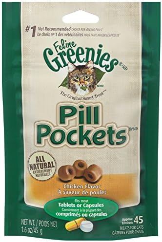  Greenies 3 Pack Of Feline Chicken Flavored Pill Pockets, 1.6 Ounces Per Pack