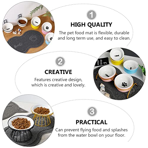  Silicone Placemats Cat Feeding Mat - 2pcs Cat Litter Mat Dog Bowl Mat Paw Shape Pet Feeding Mat Dog Dish Mat Anti- Water Bowl Placemat For Floor Puppy Dog Food