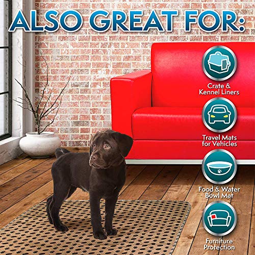 Simple Solution Large Washable Puppy Pad | Reusable Dog Pee Pad | Absorbent And Odor Controlling | 30x32 Inches, 2 Count, Black & Beige