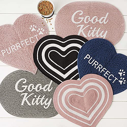  Bone Dry DII Braided Pet Mat Collection 100% Cotton, Oval Shape, Gray Good Kitty