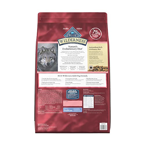  Blue Buffalo Wilderness High Protein Natural Adult Dry Dog Food Plus Wholesome Grains, Salmon 24 Lb Bag