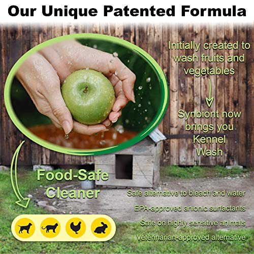  Synbiont Kennel Wash 32 Oz Ready To Use - Cleaner & Deodorizer For Birds, Cats, Dogs, Rabbits, Chickens - Dog Kennel Deodorizer Alternative - Pet Shampoo