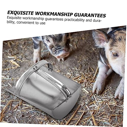  SECFOU 1pc Feed Added Substance Shovel Home Tools Stainless Steel Spoon Outdoor Tools Metal Food Scoops Food Scoop For Animals Horse Grain Scoop Multi-functional Shovel Useful Feed Scoop