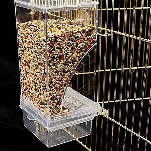  HYVET Automatic Feeders， Bird Feeders Automatic Parrot Feeder Drinker Acrylic Seed Food Container Cage Accessories For Small And Medium Parakeets