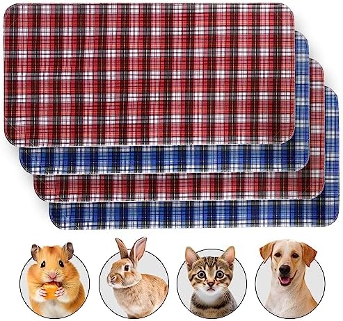  JT Pet Guinea Pig Cage Liner - Pack Of 4 Washable Pee Pads For Dogs, Smooth Fleece Guinea Pig Bedding For Cage & Crates, Reusable & Waterproof Puppy Pee Pads - 36x24 Inches, Brown Grey