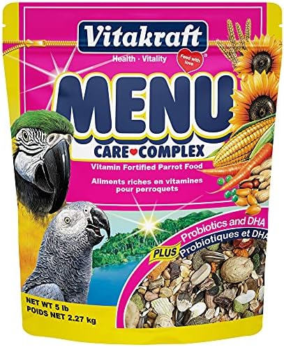 Vitakraft Menu Premium Parrot Food - Vitamin-Fortified - Macaw, Amazon, Conure, And Parrot Food For Large Birds 5 Pound (Pack Of 1)