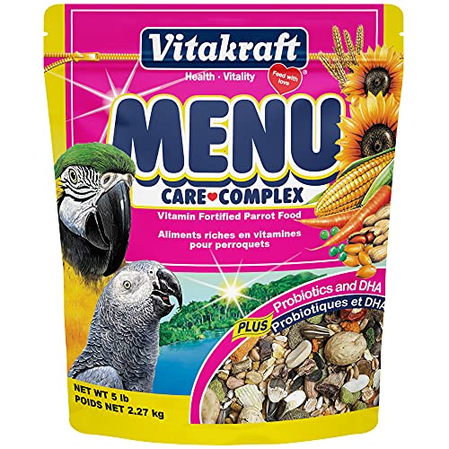  Vitakraft Menu Premium Parrot Food - Vitamin-Fortified - Macaw, Amazon, Conure, And Parrot Food For Large Birds 5 Pound (Pack Of 1)