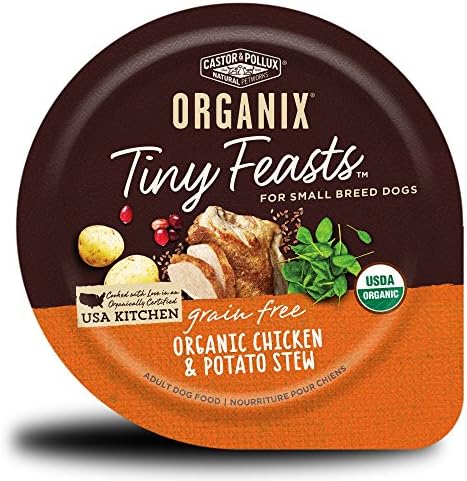  Castor & Pollux Organix Tiny Feasts Grain Free Wet Dog Food (12) 3.5 Oz Tubs